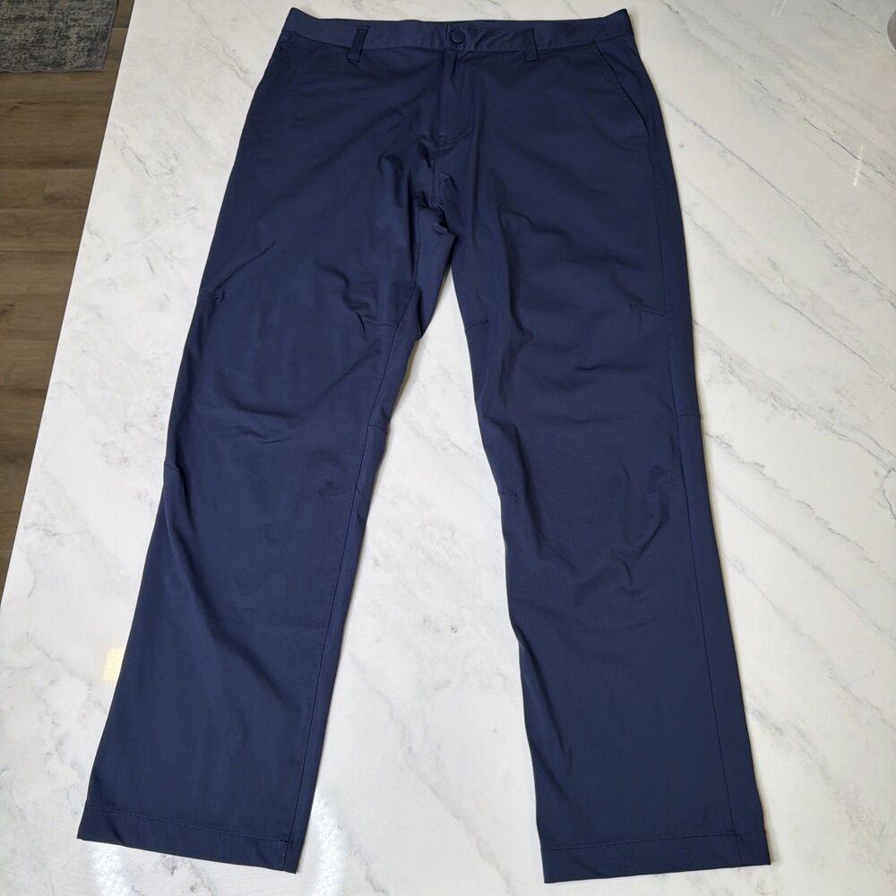 Rhone Commuter Pants Classic Fit Flex-Knit Navy 35 Stealth Wealth Techwear Golf